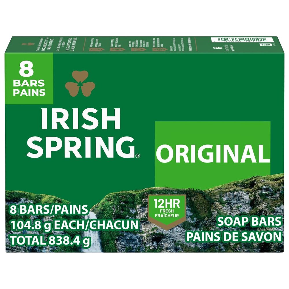 Irish Spring Original Bar Soap for Men – Deodorant Soap with Flaxseed Oil
